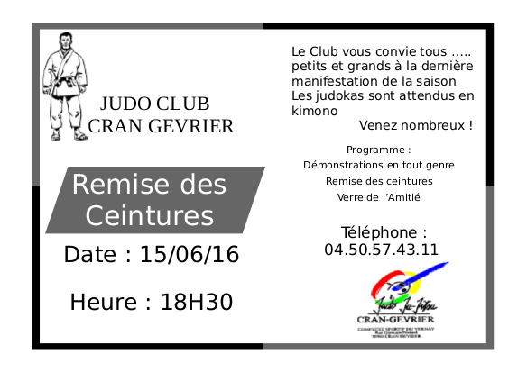 prospectus annoncant la fin de la saison 2015-2016