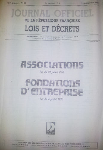 Page de garde du journal officiel de 1992